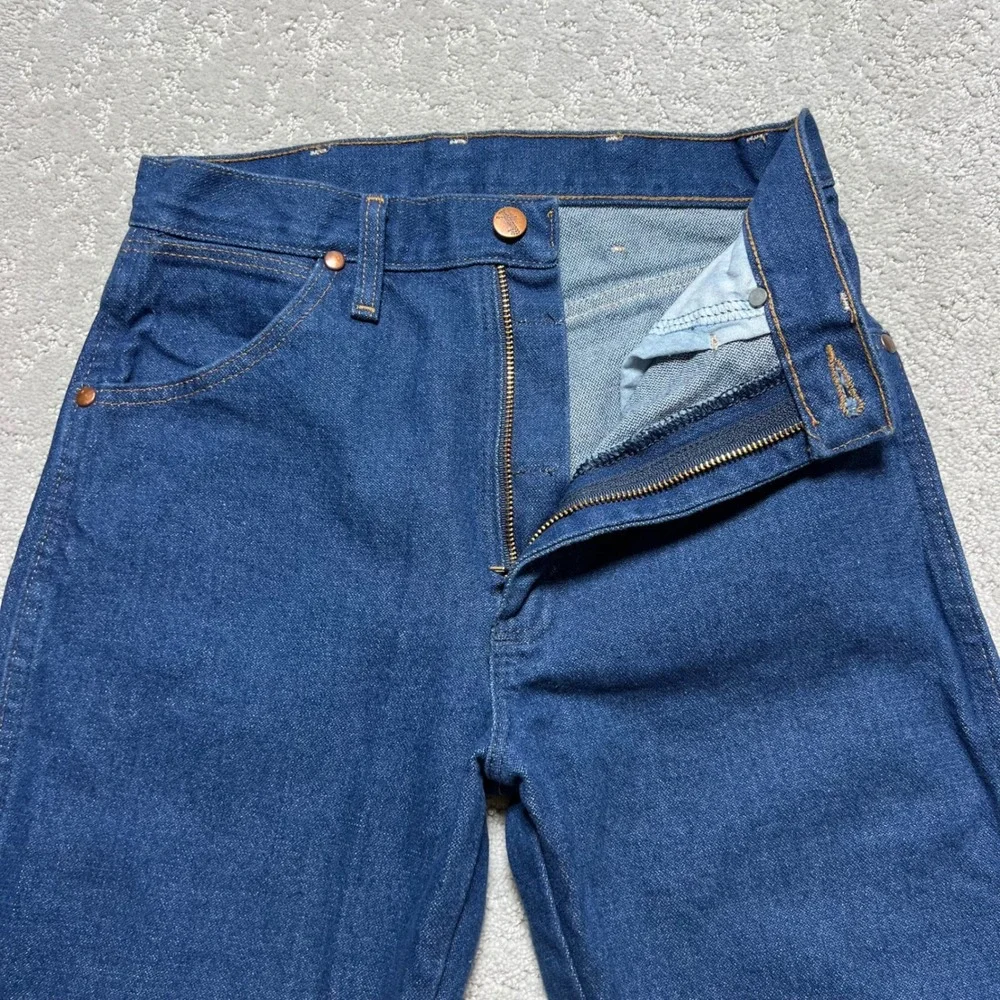 VINTAGE Wrangler Jeans Womens 1x30‎ Blue Dark Wash 14MWZG Cowboy Cut Slim Fit